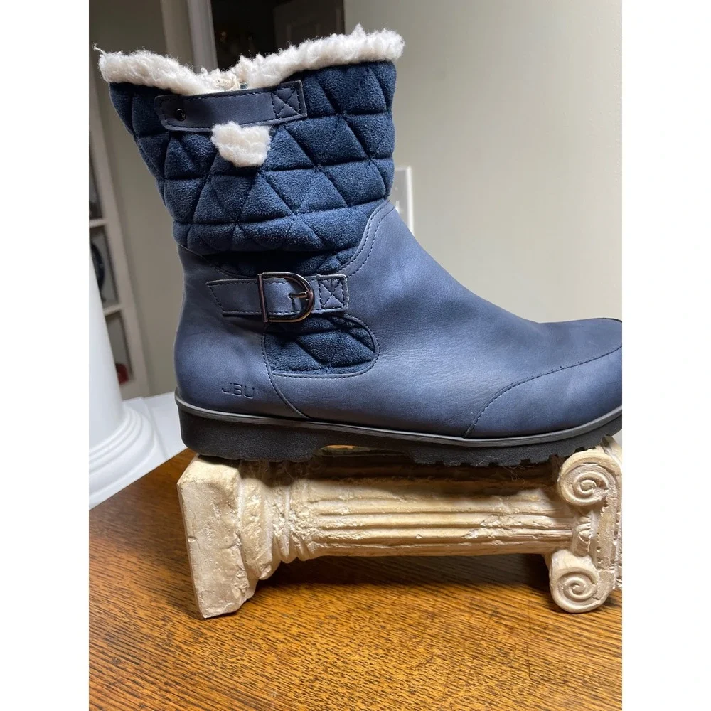 JBU Jambu Gabriella‎ Womens 11M Navy Blue Water Resistant Quilted Faux Fur Boots